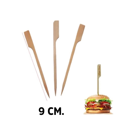 Bambu Yassı Hamburger Şiş 9 cm. (50 Adet)