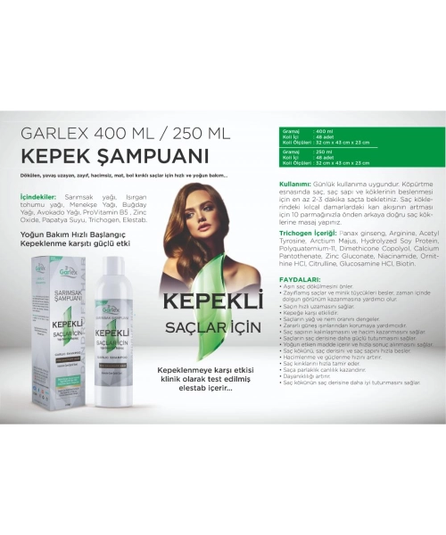 Garlex Sarımsak Şampuanı Kepekli Saçlar İçin 250 ml