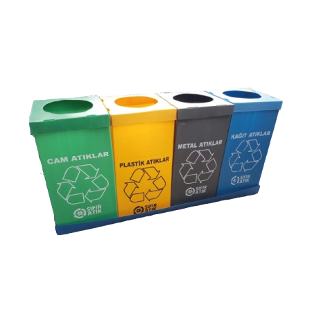 Polikarbon Sıfır Atık Toplama Kutusu 4'lü Set
