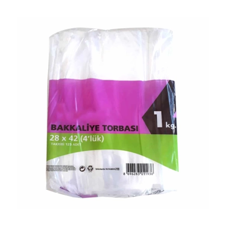 Bakkaliye Torbası Naylon Torba 4'lük 28*42 cm. (1 kg.)
