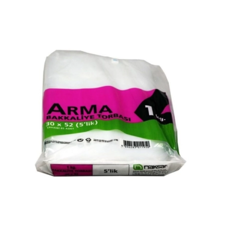 Bakkaliye Torbası Naylon Torba 5'lik 30*52 cm. (1 kg.)