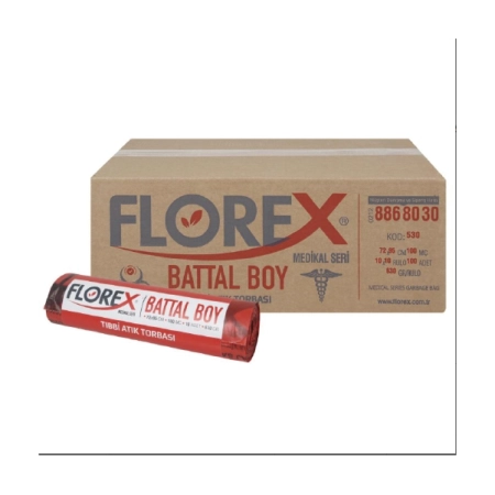 Tıbbi Atık Torbası Battal Boy 72*95 cm. (630 gr.) / 10 Rulo (100 Adet)