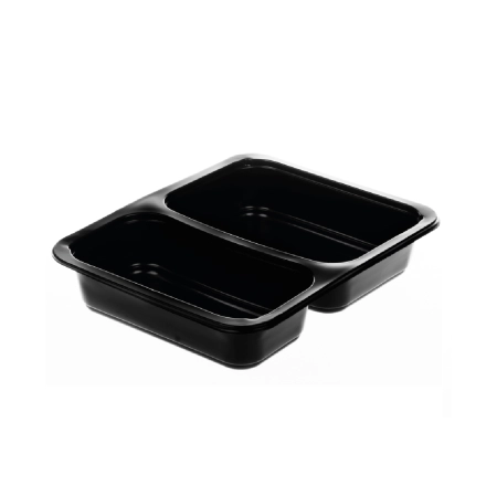 Film Yapıştırma Tabağı Siyah 2 Bölme (400 Adet)