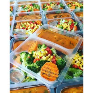  Film Yapıştırma  Tabağı Şeffaf 2 Bölme  (400 adet)