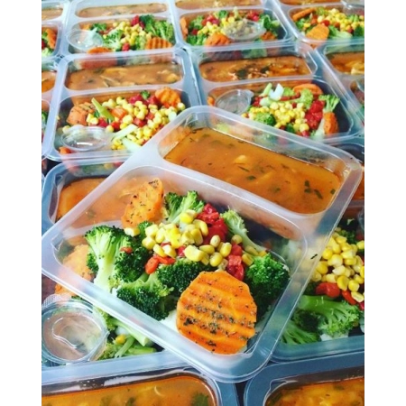  Film Yapıştırma  Tabağı Şeffaf 2 Bölme  (400 adet)