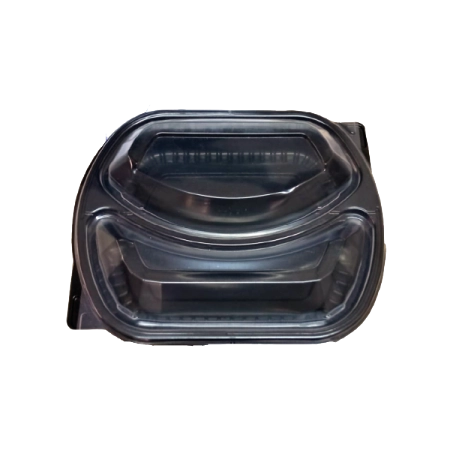 İki Bölmeli Mikrodalga Kap+Kapak (200 adet)