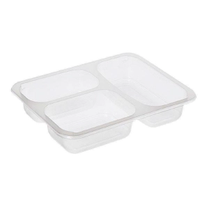 Film Yapıştırma Tabağı Şeffaf 3 Bölme (400 adet)