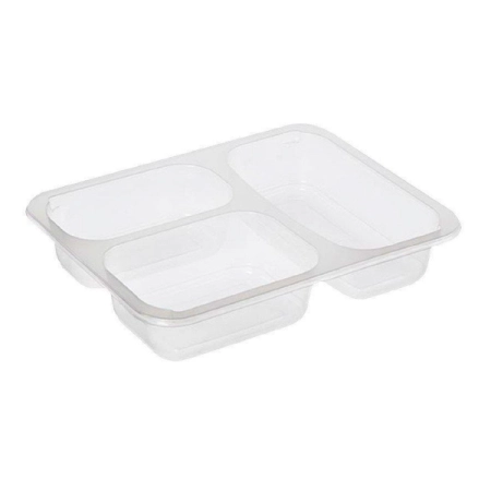 Film Yapıştırma Tabağı Şeffaf 3 Bölme (400 adet)