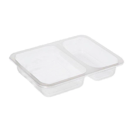  Film Yapıştırma  Tabağı Şeffaf 2 Bölme  (400 adet)