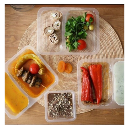  Film Yapıştırma  Tabağı Şeffaf 2 Bölme  (400 adet)