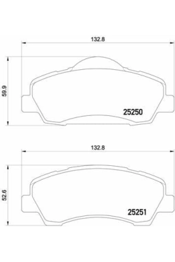 BREMBO P61113 | Fren Balatası Ön (Peugeot 301-1.2 VTI 72 12-1.6 VTI 115 12-C-Elysee 1.2 VTI 1.6 VTI 1.6H 12 -)