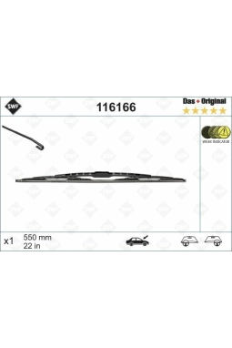 VALEO 116166 | Silecek Süpürgesi (X1) / (Adet) Berlingo Partner < 08 Boxer Jumper Ducato < 06 P206 P306 Xsara P406 Sprinter VW Lt (St) Transit T12 T15 91-00 Mondeo III 00-07 Fiesta IV 01-08 Fusion 01-12 Focus 98-04 Ölçü: Boy: 550mm (Swf)