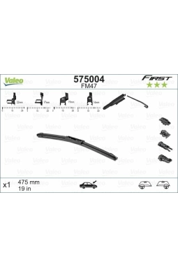 VALEO 575004 | Silgi Süpürgesi Tek 47.5Cm