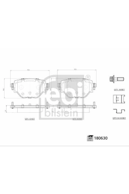 FEBI BILSTEIN 180630 | Fren Balatası Arka-(Peugeot 2008 II 2019 / Opel Corsa F 2019 / Peugeot 208 II 2019 / /)