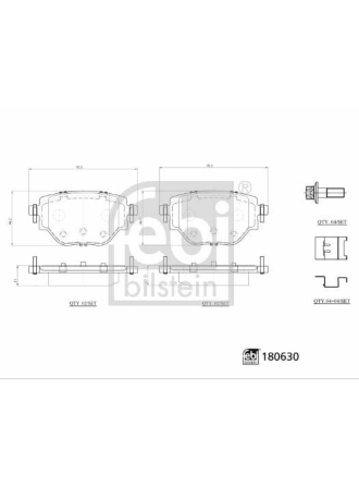 FEBI BILSTEIN 180630 | Fren Balatası Arka-(Peugeot 2008 II 2019 / Opel Corsa F 2019 / Peugeot 208 II 2019 / /)