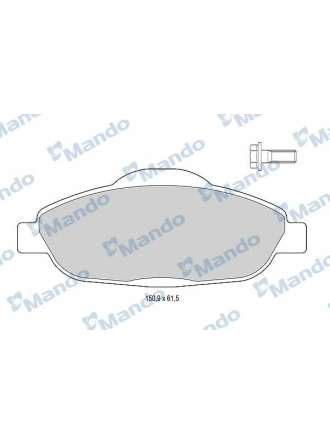 MANDO MBF015237 | Fren Balata Ön 08 > 308 1.4-1.6-1.6Hdi