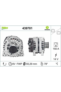 VALEO 439701 | Alternatör Kmp 10-207-308-508-3008-5008-C3-C4-C5-Prt-Brl 1.6Hdi