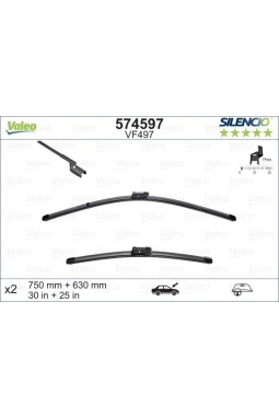 VALEO 574597 | Silgi Süpürgesi Tk 75 + 63Cm 11-15 Cn.Ds5