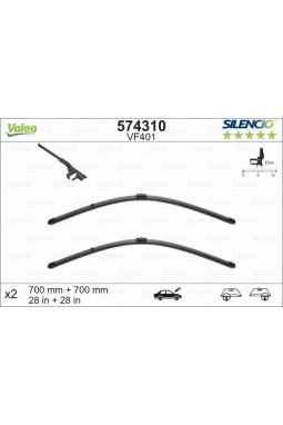 VALEO 574310 | Silgi Süpürgesi Tk 70 + 70Cm 01-Vn.Sharan Flat Blade