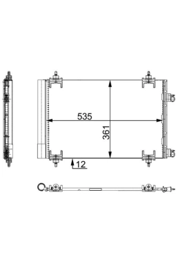 MAHLE AC668000S | Kondanser-(Peugeot: Partner Tepee 1.6-1.6 HDI / Citroen: C4 1.6 HDI-2.0 16V 04 -)