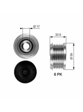 GATES OAP7080 | Alternatör Kasnağı 01-Bxr-Exp-406-307-Jmp-Jpy-C5-C4 2.0Hdi