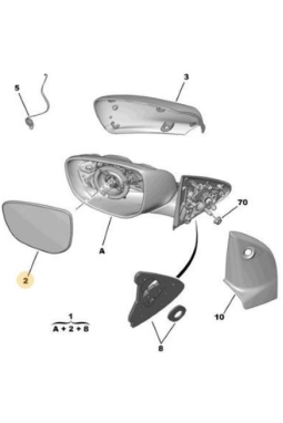 MOPAR (PSA) 1609064380 | Peugeot 301 - Citroen C-Elysee Sağ Dış Dikiz Ayna Mekanik Sensörlü