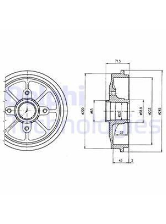 DELPHI BF484 | Citroen C3 2002-2009 Arka Fren Kampana