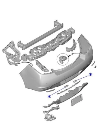 GKN 7414NP | Peugeot 508 2014-2017 Arka Tampon Kapak Tutucu