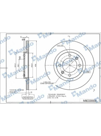 MANDO MBC030008 | Disk On (Ad) 02-C2-C3 1.4İ-HDI | 2 Adet