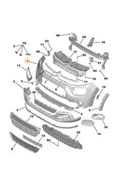 PSA 167373471T | Citroen C3 B618 Makyajlı Ön Tampon Orijinal