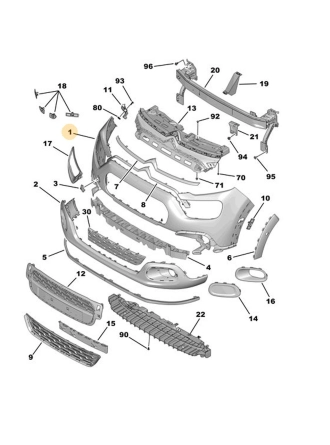 PSA 167373471T | Citroen C3 B618 Makyajlı Ön Tampon Orijinal
