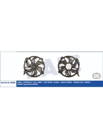 KALE 420600 | Citroen C5 2005-2008 2.0 Benzinli 16 Valf Fan Motoru