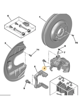 Citroen C5 2008-2015 Arka Fren Kaliperi SAĞ KRAFTWOLL Marka