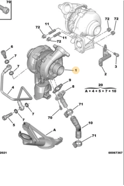 Citroen C5 1.6 HDi Euro4 110PS 2008-2015 GUA Marka Turbo Yerli