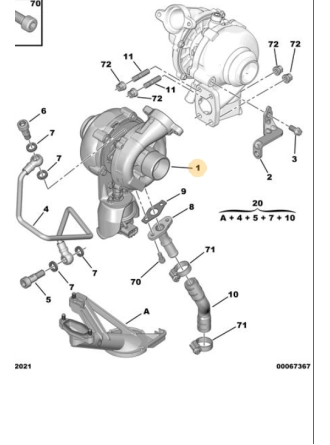 Citroen C5 1.6 HDi Euro4 110PS 2008-2015 GUA Marka Turbo Yerli