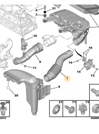 PSA 1434.H1 | Citroen C5 Hava Filtre Hortumu Orijinal