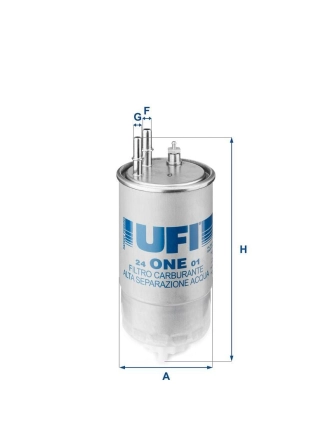 UFI 24.ONE.01 | Mazot Filtresi 2 Çıkışlı Linea Doblo III Fiorino Bipper Nemo 1.3 Multijet 07-