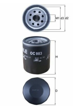 MAHLE OC983 | Yağ Filtresi SLX-Tmp-Plo-Alb-Mra 1.2-1.4-1.6