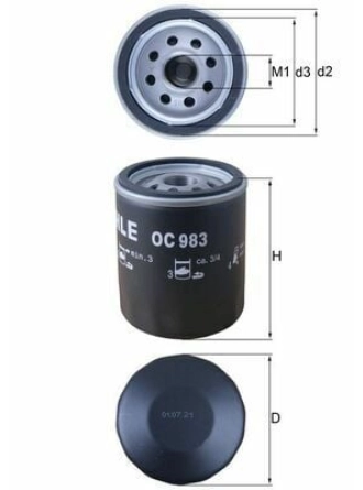 MAHLE OC983 | Yağ Filtresi SLX-Tmp-Plo-Alb-Mra 1.2-1.4-1.6