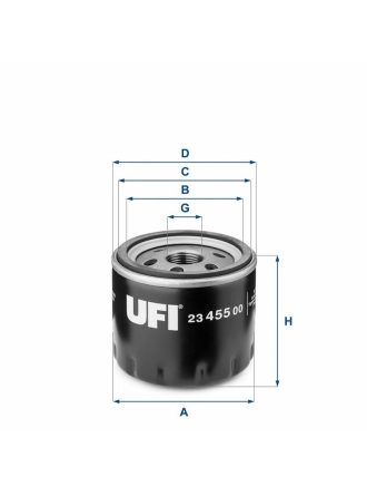 UFI FILTRE 23.455.00 | Yağ Filtresi Bravo 07=-Doblo 05=-1.9 Multijet Marea 1.9 JTD 01=-Stilo 1.9 JTD Multijet 03= -