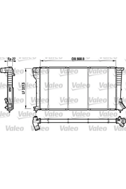 VALEO 732620 | Citroen Berlingo 1998-2003 1.9 Dizel Klimasız Sekmanlı Tip Su Radyatörü