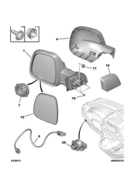 PSA 1679996180 | Citroen Berlingo 2009-2018 Sağ Dış Dikiz Aynası Orijinal
