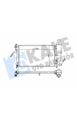 KALE 351845 | Motor Su Radyatörü Tu5jp 106 Gtı Saxo Vts Klimalı Tu3jp / Tu5j4 (1.4 / 1.6 16V) / (96 03) Ölçü: (530*298*22)
