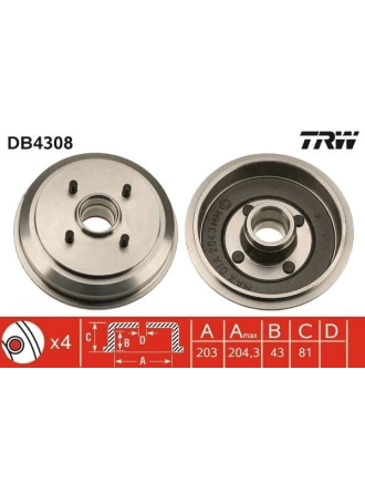 TRW DB4308 | Arka Fren Kampanası Fusion 2001-2012 Model Yılı arası