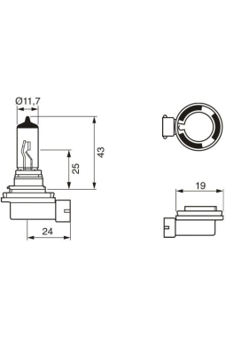 Bosch AMPUL-ECO-12V-H11-55W-PGJ19-2