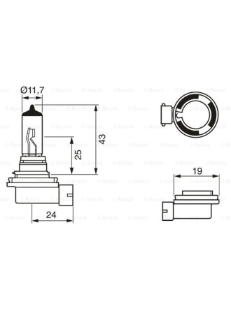 Bosch Ampul - Pure Light - 12 V - H11 - 55 W - PGJ19-2 H11