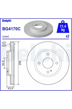 DELPHI BG4170C | Disk On 09-Fiesta 1.4İ-TDCI-1.6İ-TDCI Kaplamalı | 1 Adet