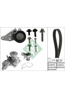 INA 530014030 | Triger Seti Su Pompalı Fiesta IV 95-02 Fiesta V 03-08 Focus Sedan 99-04 Fusion 02-12 Mazda II 03-07