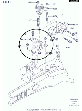 FORD OTOSAN 98AB6037AG | Focus 1998-2005 1.6 Benzinli Zetec Motor Takoz Bağlantı Braketi