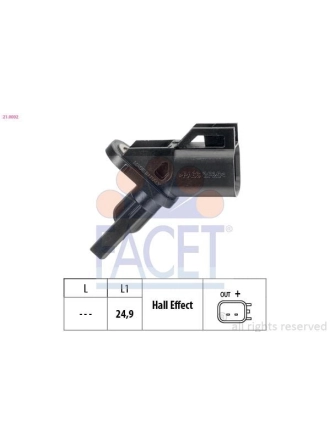 FACET 21.0002 | ABS Sensörü Ön Volvo C30 533 10-12 C70 II 542 06-09 S40 II 544 05-12 S60 II 134 10-15 S80 II 124 14